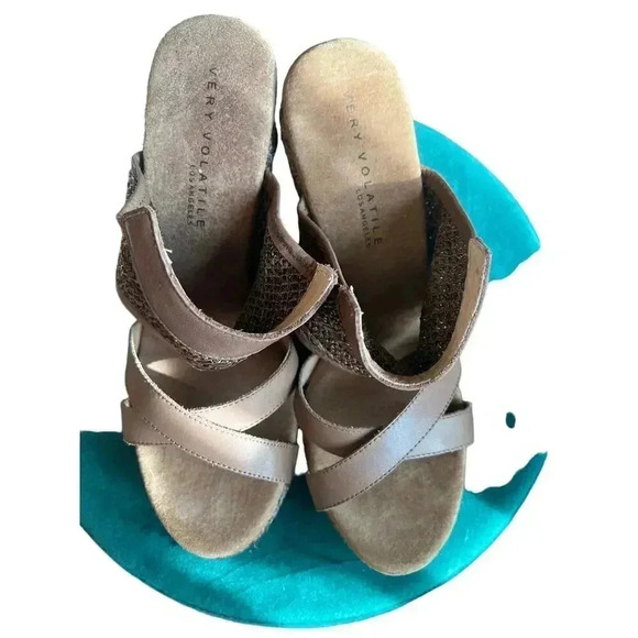 Very volatile Los Angeles wedges cork and woven strappy  size 10 - Picture 3 of 5